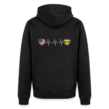 Grenada - Unisex Premium Organic Zip Hoodie - black - Back - Nico (187cm)