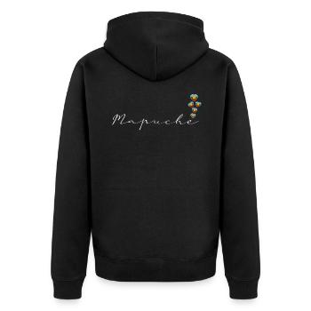 Mapuche - Unisex Premium Bio Zip Hoodie - Schwarz - Hinten - Nico (187cm)