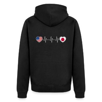 Japon - Veste à capuche bio Premium Unisexe - noir - Dos - Nico (187cm)