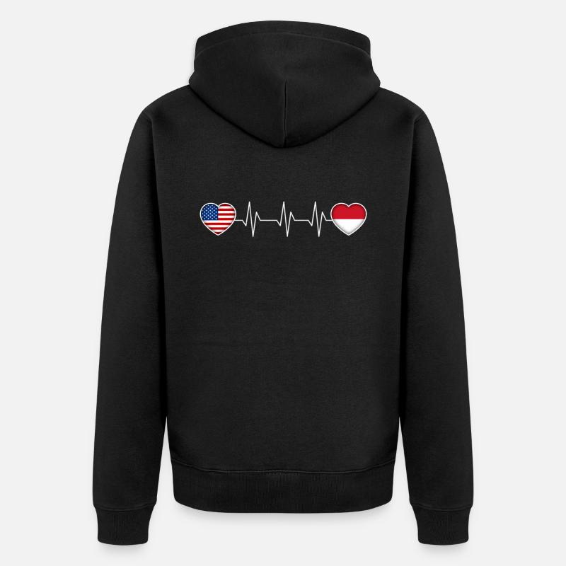 Monaco - Unisex Premium Bio Zip Hoodie - Schwarz