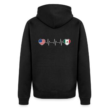 Mexiko - Unisex Premium Bio Zip Hoodie - Schwarz - Hinten - Nico (187cm)