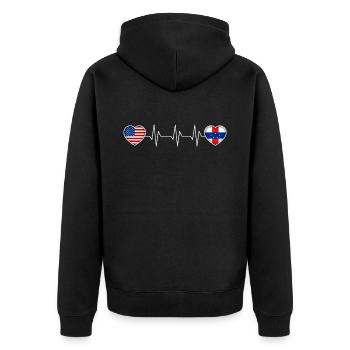 Netherlands Antilles - Unisex Premium Organic Zip Hoodie - black - Back - Nico (187cm)