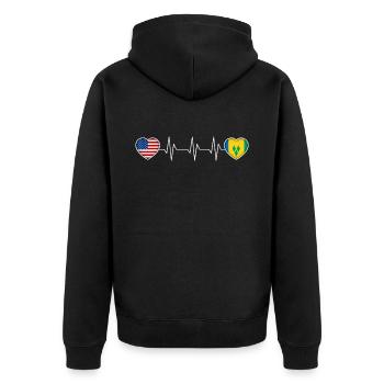 Saint Vincent and the Grenadines - Unisex Premium Organic Zip Hoodie - black - Back - Nico (187cm)