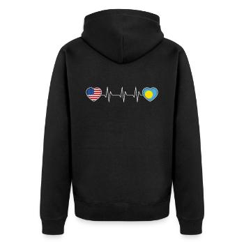 Palau - Veste à capuche bio Premium Unisexe - noir - Dos - Nico (187cm)