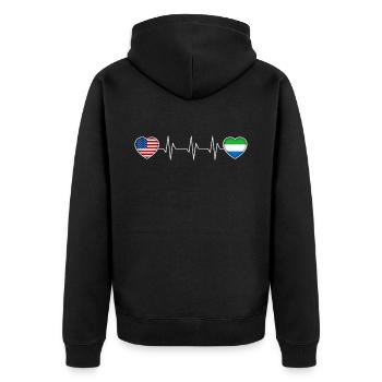Sierra Leone - Unisex Premium Bio Zip Hoodie - Schwarz - Hinten - Nico (187cm)