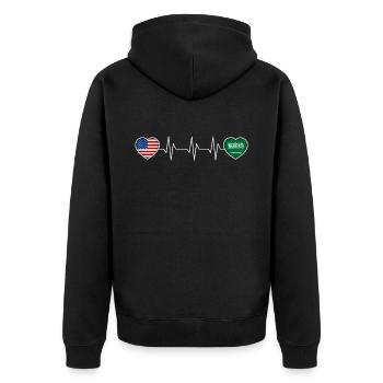 Saudi-Arabien - Unisex Premium Bio Zip Hoodie - Schwarz - Hinten - Nico (187cm)