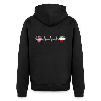 Somaliland - Unisex Premium Organic Zip Hoodie - black - Back - Nico (187cm)