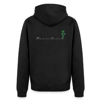 Mauretanien - Unisex Premium Bio Zip Hoodie - Schwarz - Hinten - Nico (187cm)