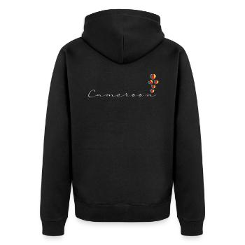 Cameroon - Unisex Premium Organic Zip Hoodie - black - Back - Nico (187cm)
