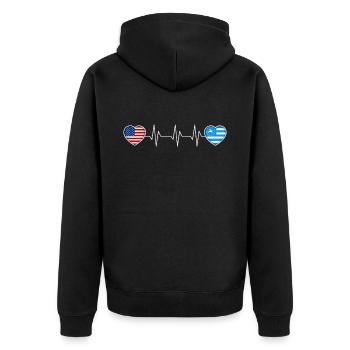 South Cameroon - Unisex Premium Organic Zip Hoodie - black - Back - Nico (187cm)
