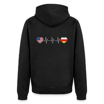 South Ossetia - Unisex Premium Organic Zip Hoodie - black - Back - Nico (187cm)