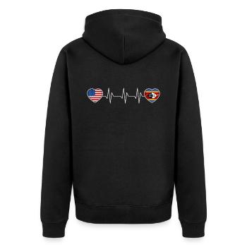 Swasiland - Unisex Premium Bio Zip Hoodie - Schwarz - Hinten - Nico (187cm)
