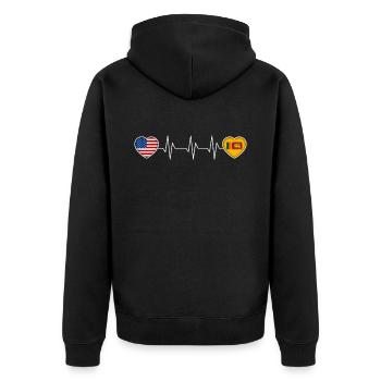 Sri Lanka - Unisex Premium Bio Zip Hoodie - Schwarz - Hinten - Nico (187cm)