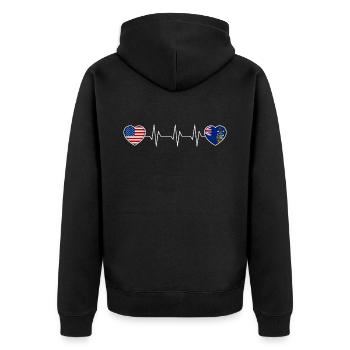 South Georgia and the South Sandwich Islands - Unisex Premium Organic Zip Hoodie - black - Back - Nico (187cm)