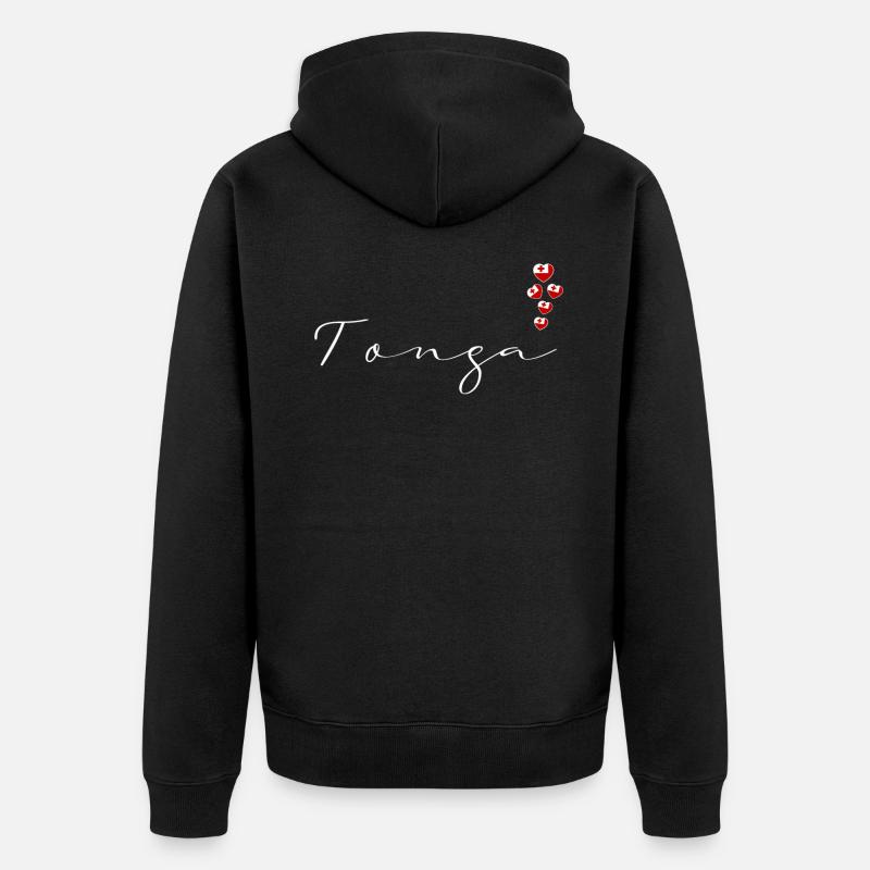 Tonga - Unisex Premium Bio Zip Hoodie - Schwarz
