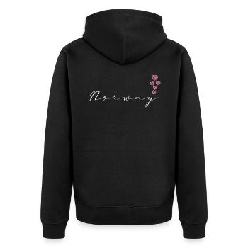 Norwegen - Unisex Premium Bio Zip Hoodie - Schwarz - Hinten - Nico (187cm)