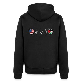 Western Sahara - Unisex Premium Organic Zip Hoodie - black - Back - Nico (187cm)