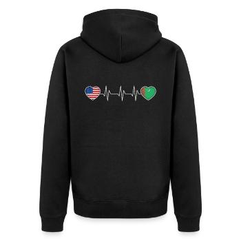 Turkménistan - Veste à capuche bio Premium Unisexe - noir - Dos - Nico (187cm)