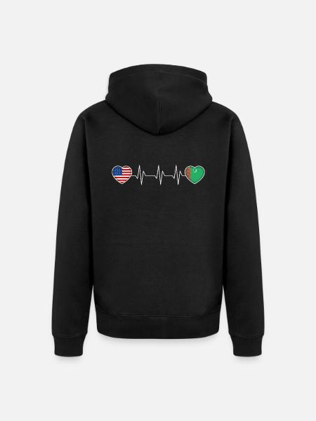 Turkmenistan - Unisex Premium Organic Zip Hoodie - black