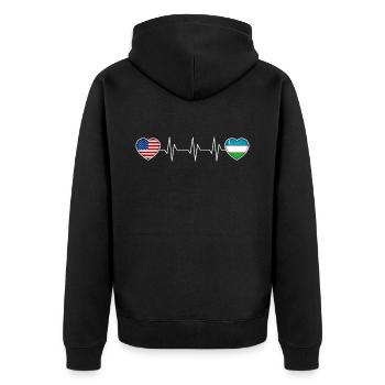 Ouzbékistan - Veste à capuche bio Premium Unisexe - noir - Dos - Nico (187cm)