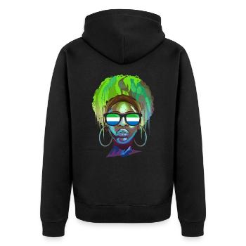 Sierra Leone - Unisex Premium Bio Zip Hoodie - Schwarz - Hinten - Nico (187cm)