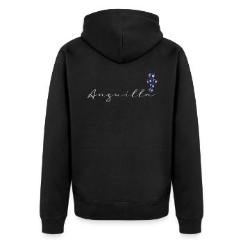 Anguilla - Unisex Premium Bio Zip Hoodie - Schwarz - Hinten - Nico (187cm)