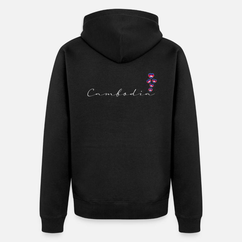 Kambodscha - Unisex Premium Bio Zip Hoodie - Schwarz