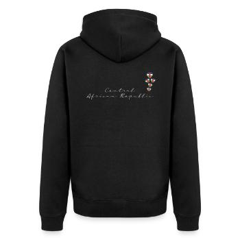 République Centrafricaine - Veste à capuche bio Premium Unisexe - noir - Dos - Nico (187cm)