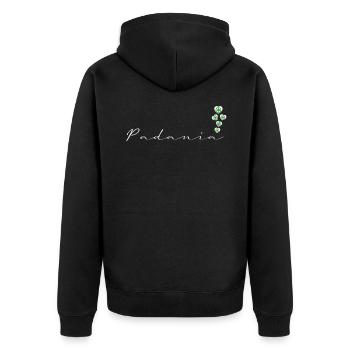 Padanien - Unisex Premium Bio Zip Hoodie - Schwarz - Hinten - Nico (187cm)