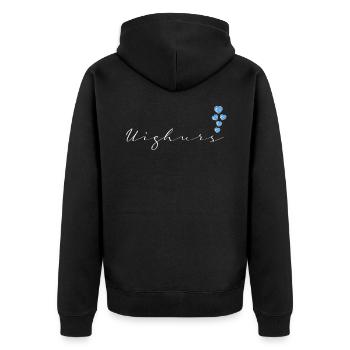 Ouïghours - Veste à capuche bio Premium Unisexe - noir - Dos - Nico (187cm)