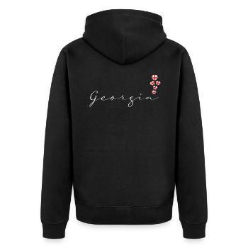 Georgien - Unisex Premium Bio Zip Hoodie - Schwarz - Hinten - Nico (187cm)