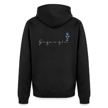 Gagauzia - Unisex Premium Organic Zip Hoodie - black - Back - Nico (187cm)