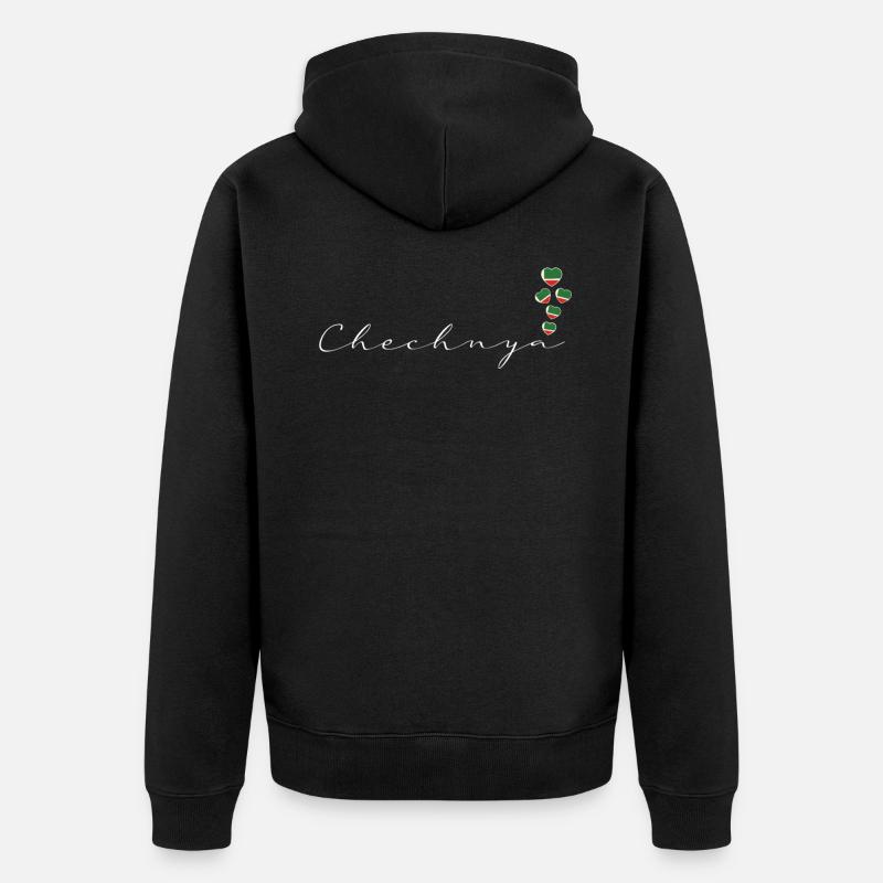 Tschetschenien - Unisex Premium Bio Zip Hoodie - Schwarz