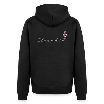 Slovakia - Unisex Premium Organic Zip Hoodie - black - Back - Nico (187cm)