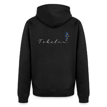 Tokelau - Unisex Premium Organic Zip Hoodie - black - Back - Nico (187cm)