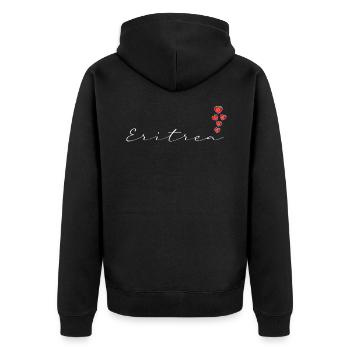 Eritrea - Unisex Premium Bio Zip Hoodie - Schwarz - Hinten - Nico (187cm)