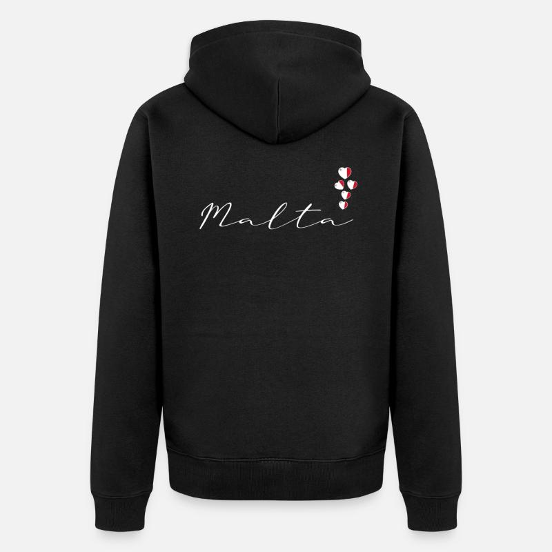Malta - Unisex Premium Bio Zip Hoodie - Schwarz