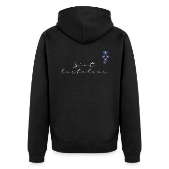 Sint Eustatius - Unisex Premium Bio Zip Hoodie - Schwarz - Hinten - Nico (187cm)