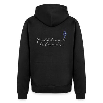 Falkland Islands - Unisex Premium Organic Zip Hoodie - black - Back - Nico (187cm)