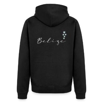 Belize - Unisex Premium Bio Zip Hoodie - Schwarz - Hinten - Nico (187cm)
