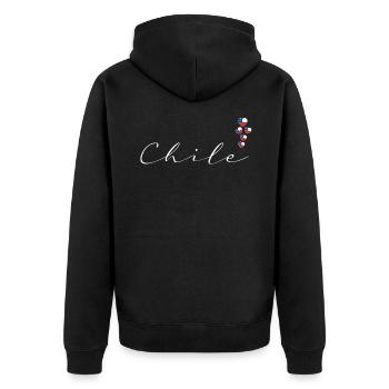 Chile - Unisex Premium Organic Zip Hoodie - black - Back - Nico (187cm)