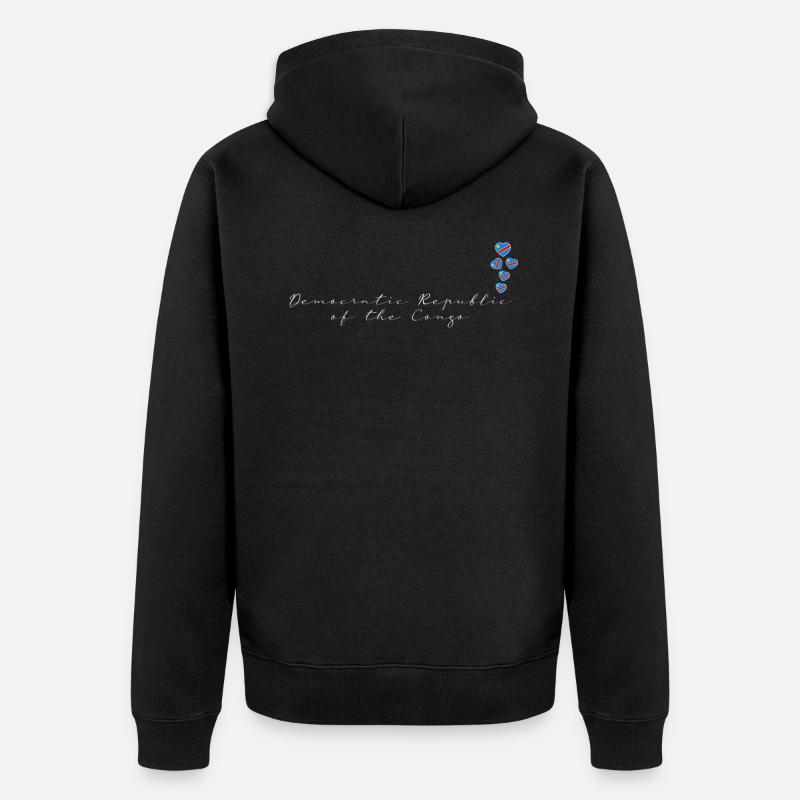 République démocratique du Congo - Veste à capuche bio Premium Unisexe - noir