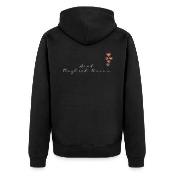 Union des Arabischen Maghreb - Unisex Premium Bio Zip Hoodie - Schwarz - Hinten - Nico (187cm)