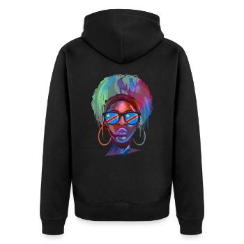 Demokratische Republik Kongo - Unisex Premium Bio Zip Hoodie - Schwarz - Hinten - Nico (187cm)