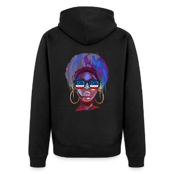 Gagauzia - Unisex Premium Organic Zip Hoodie - black - Back - Nico (187cm)
