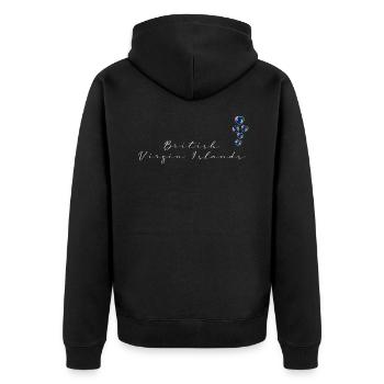 Britische Jungferninseln - Unisex Premium Bio Zip Hoodie - Schwarz - Hinten - Nico (187cm)