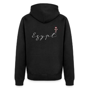 Ägypten - Unisex Premium Bio Zip Hoodie - Schwarz - Hinten - Nico (187cm)