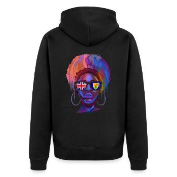 Turks und Caicosinseln - Unisex Premium Bio Zip Hoodie - Schwarz - Hinten - Nico (187cm)