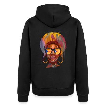 Catalonia - Unisex Premium Organic Zip Hoodie - black - Back - Nico (187cm)