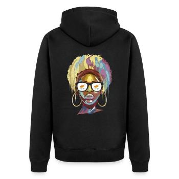 Zypern - Unisex Premium Bio Zip Hoodie - Schwarz - Hinten - Nico (187cm)